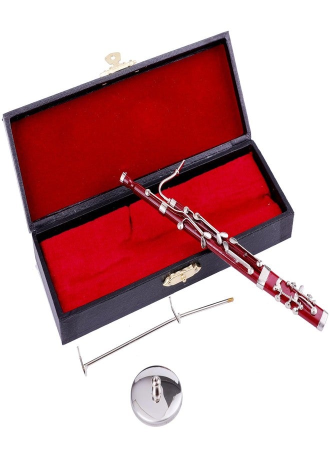 Dselvgvu Miniature Bassoon with Stand and Case Mini Musical Instrument Bassoon Replica Collectible Figurines Dollhouse Accessories Model Home Decoration Display Ornament (6.12") - Image 5